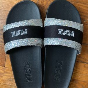 VS PINK Glitter Slides